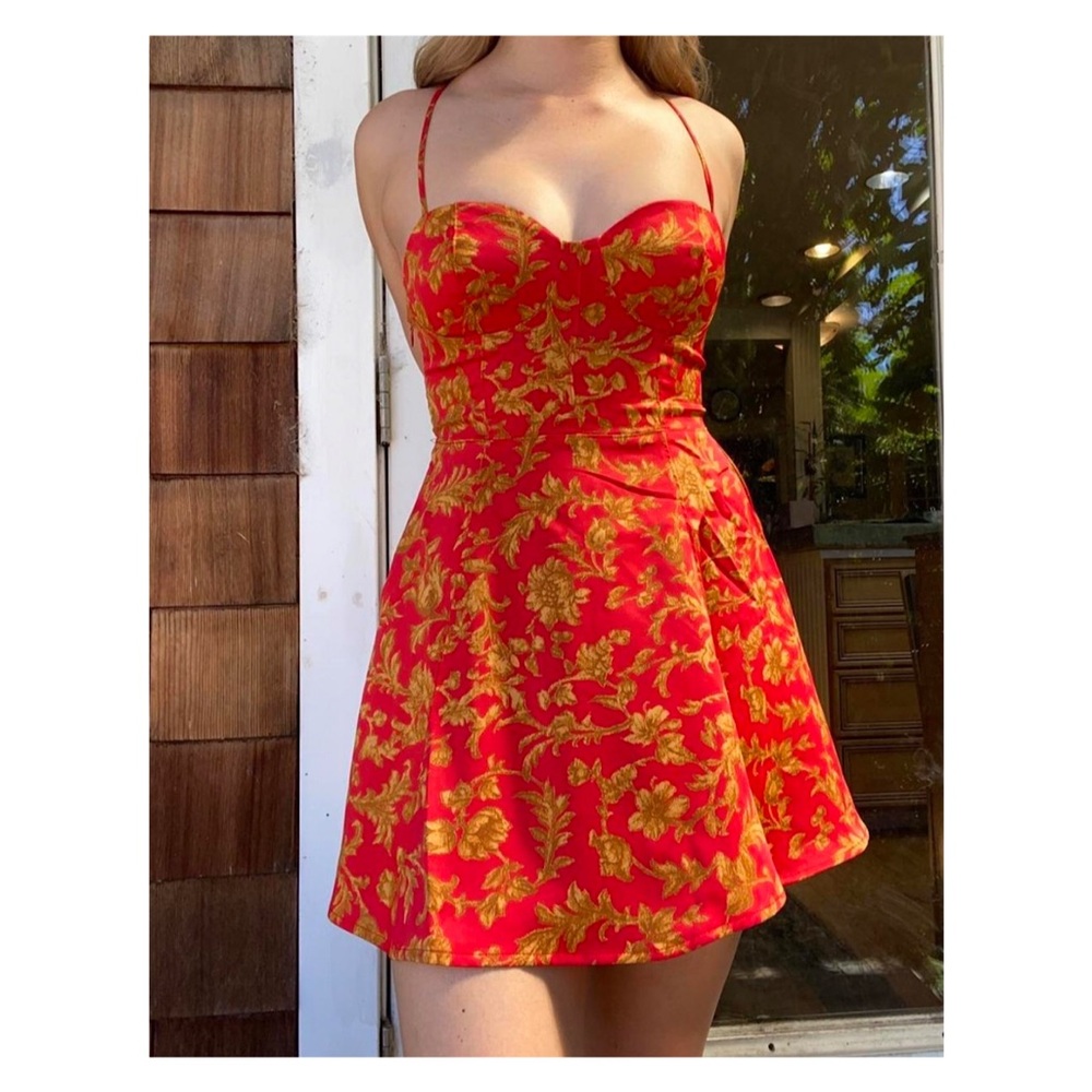 Urban Outfitters Orion Bustier Floral Mini Dress (Medium)